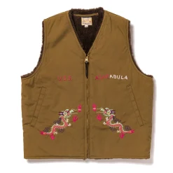 Vests-The Real McCoy's Alpaca Vest / Uss Ashtabula Khaki