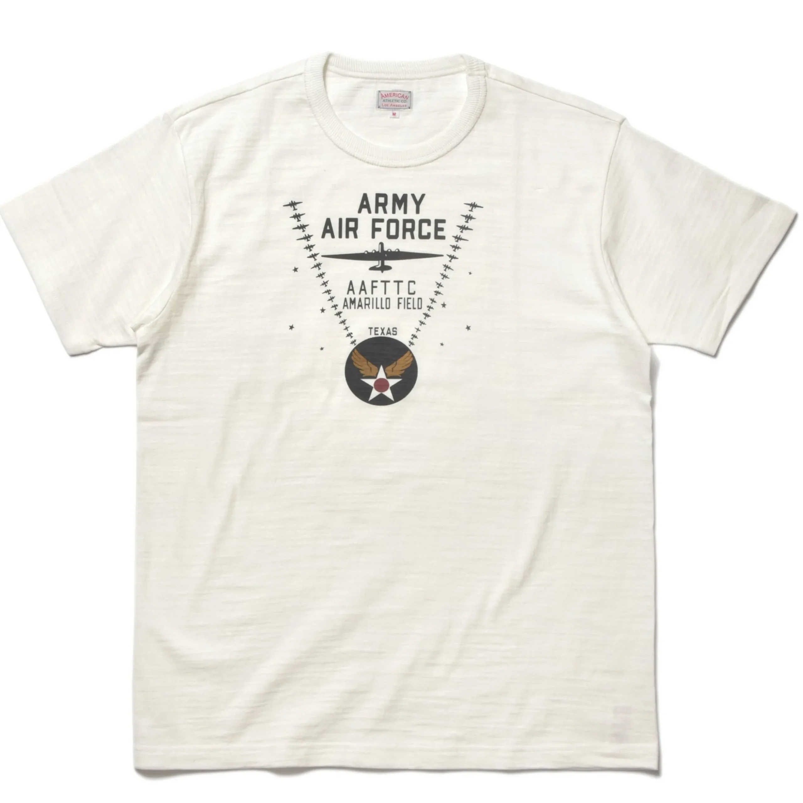 T-Shirts-The Real McCoy's American Athletic Tee / Aaf Amarillo Field 011 Milk