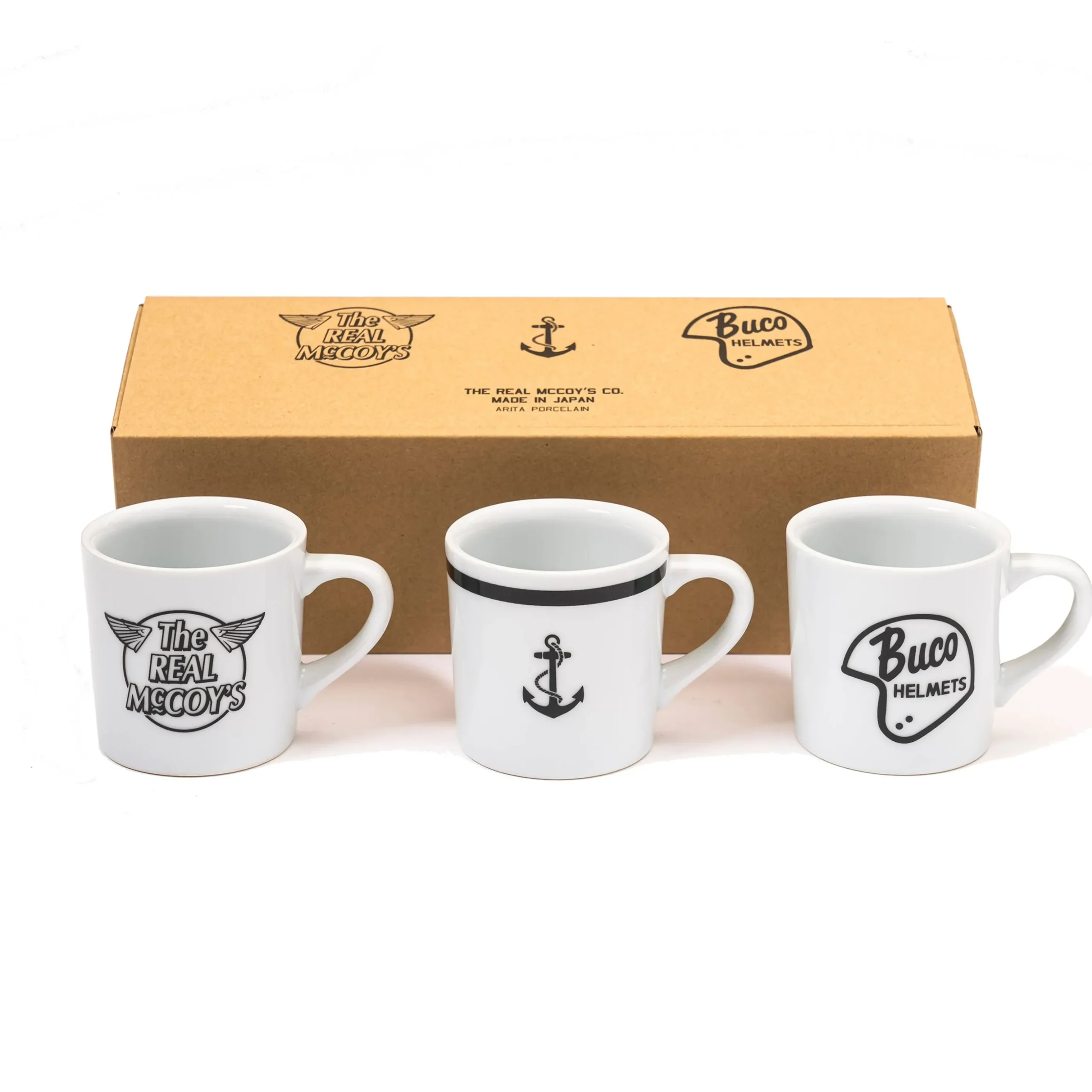 Mugs-The Real McCoy's Arita Porcelain Coffee Mug / 3 Set 010 White