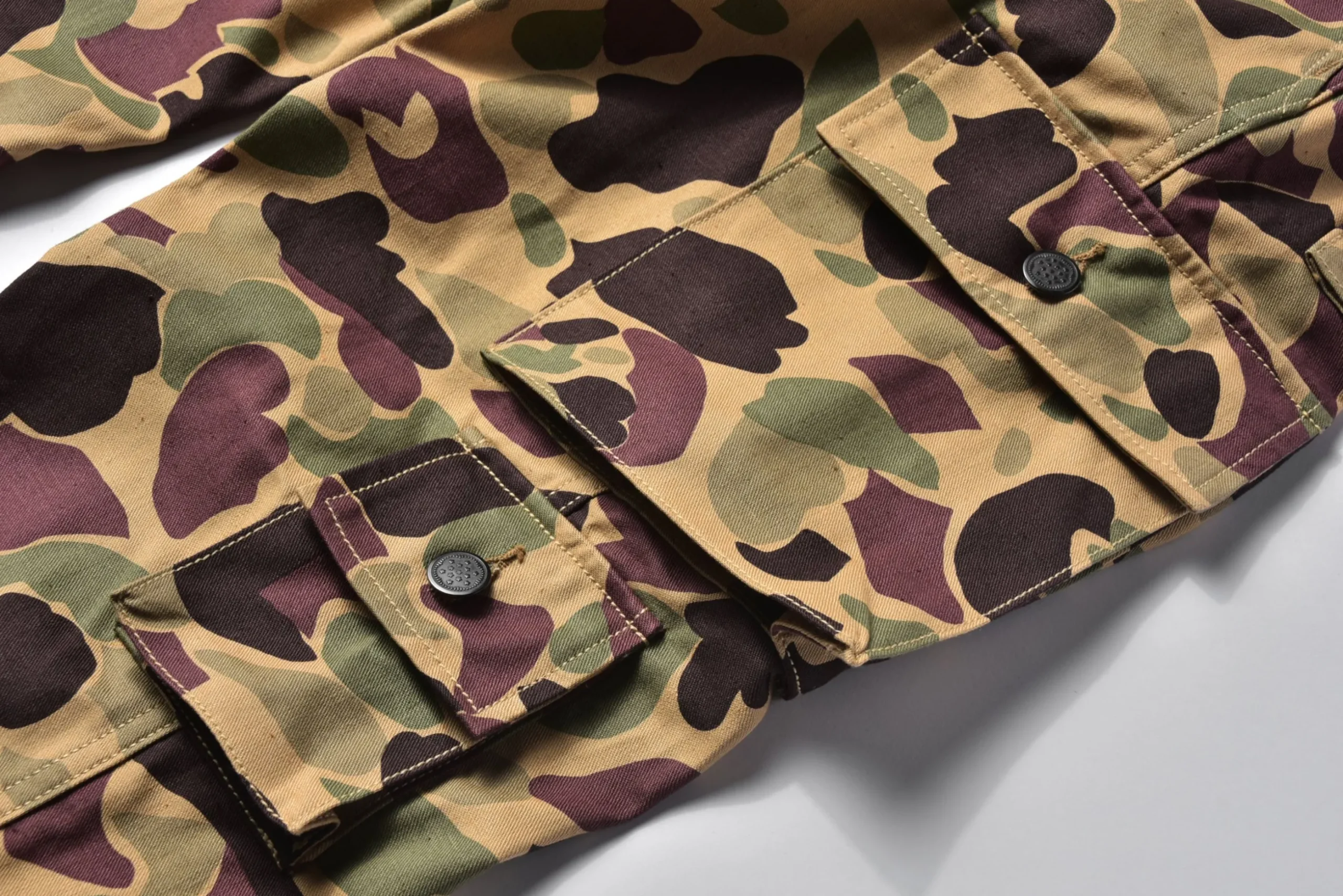 Pants-The Real McCoy's Beo Gam Camouflage Trousers Beige