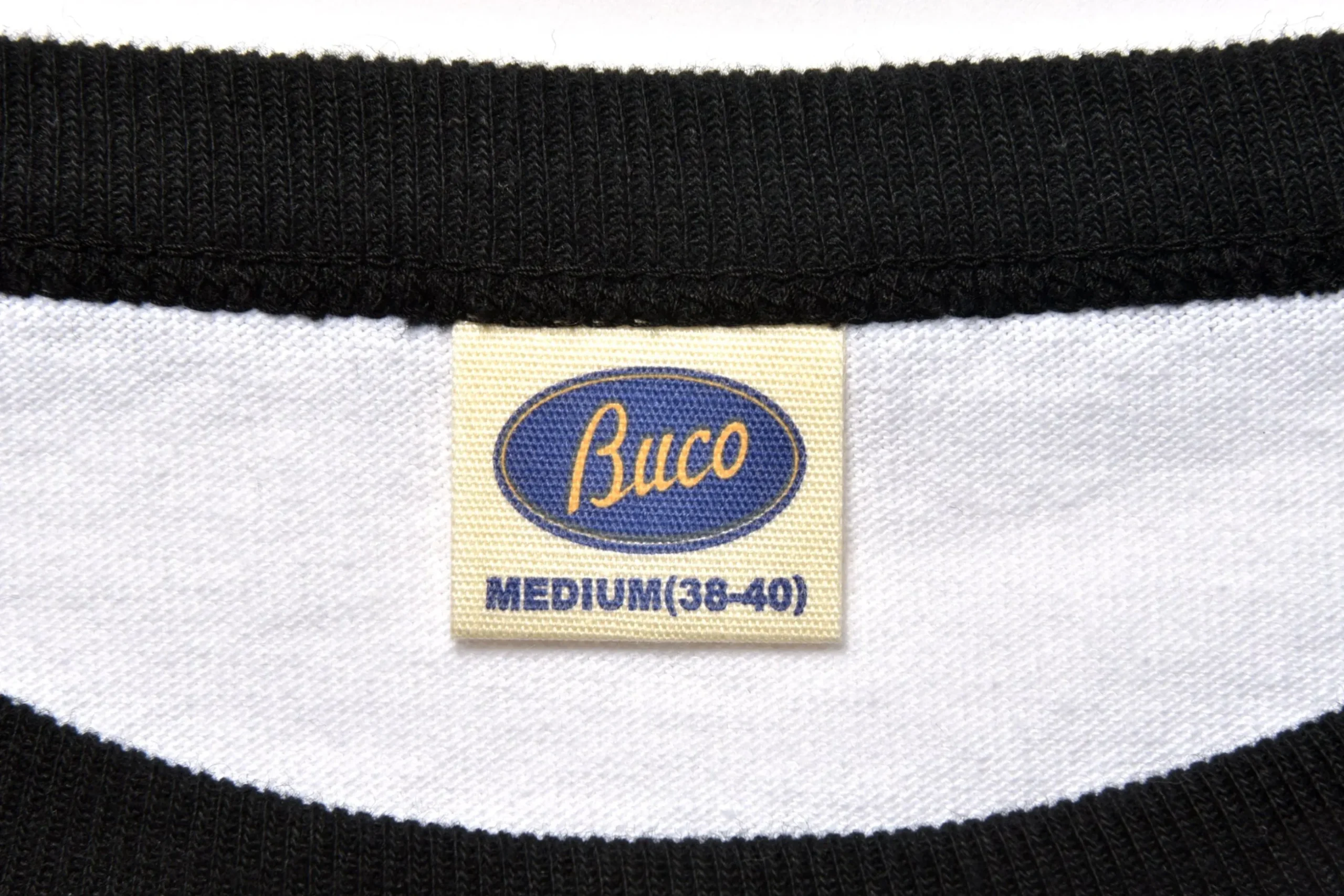 T-Shirts-Buco Baseball Tee / Oval Logo (Checkered) White