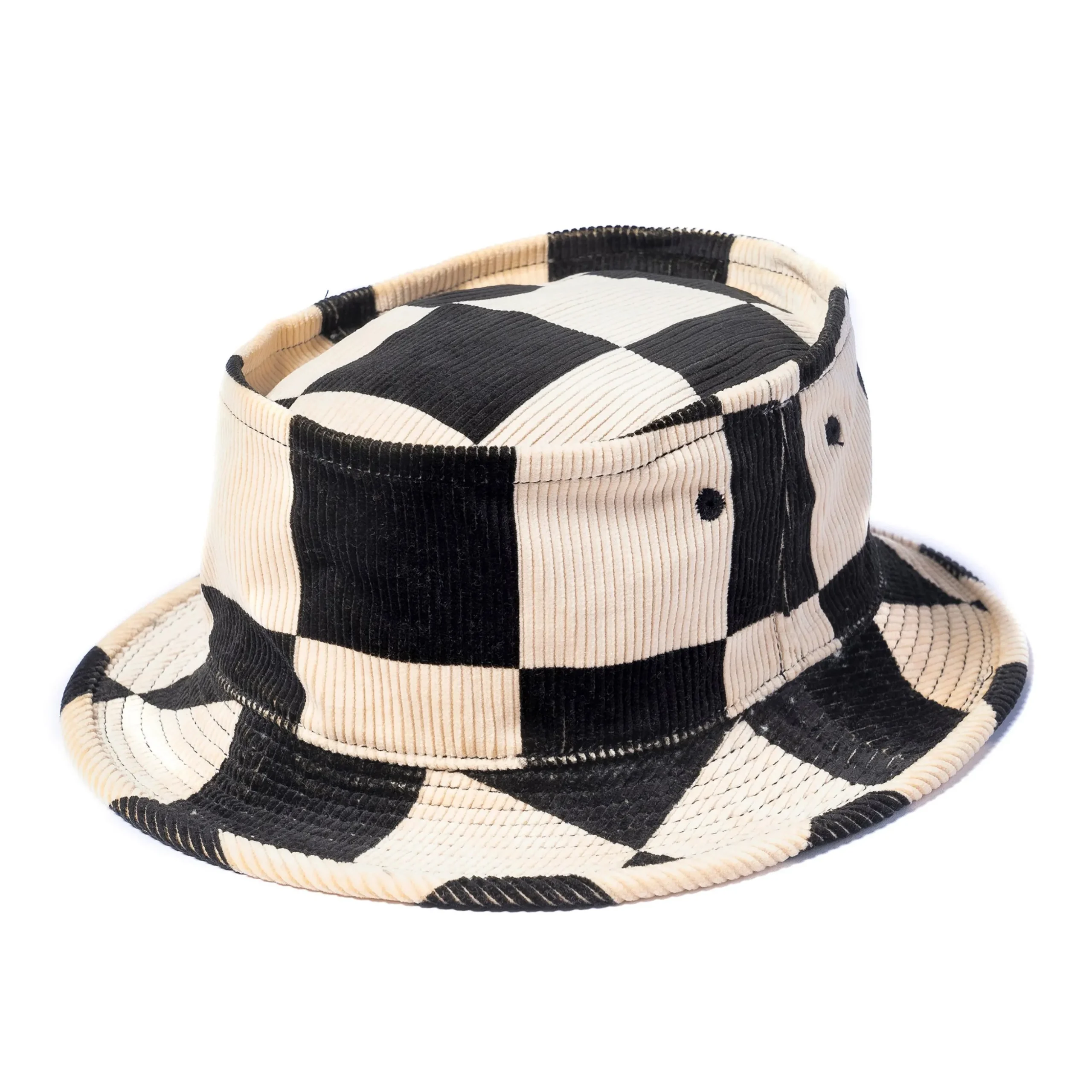 Hats-Buco Corduroy Bucket Hat White/Black