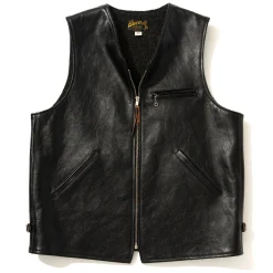 Vests-Buco Leather Alpaca Vest 030 Black