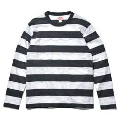T-Shirts-Buco Stripe Tee L/S 10 White