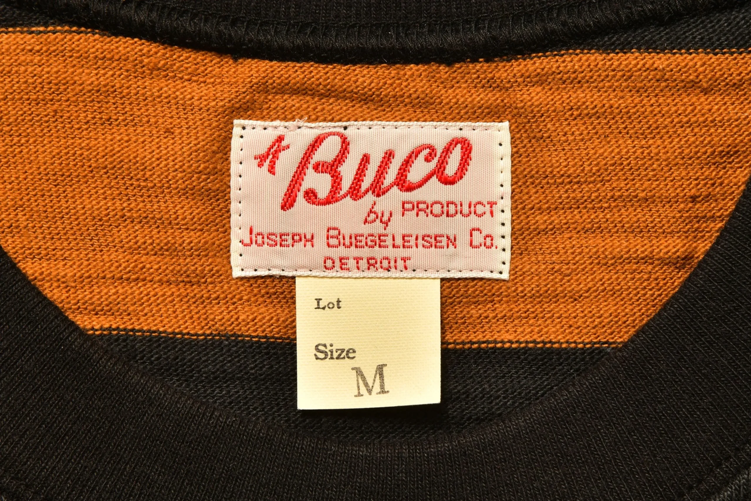 T-Shirts-Buco Stripe Tee S/S 306 Black X Mustard