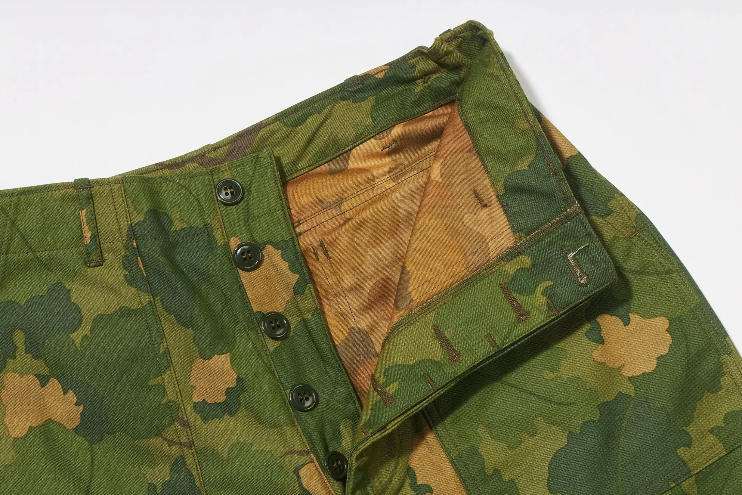 Shorts-The Real McCoy's Camouflage Civilian Shorts / Mitchell Pattern 160 Green