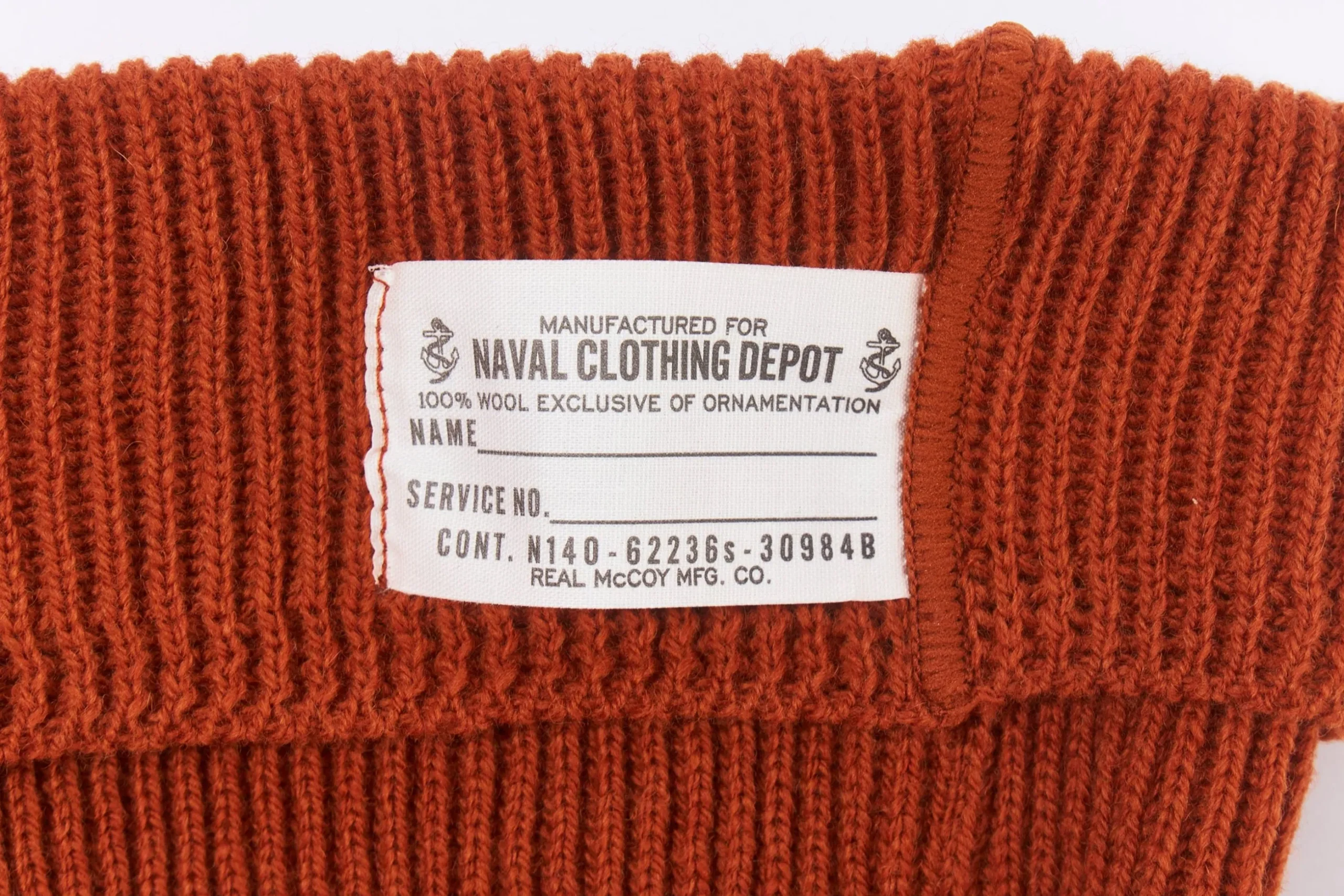 Hats-The Real McCoy's Civilian Wool Watch Cap Orange
