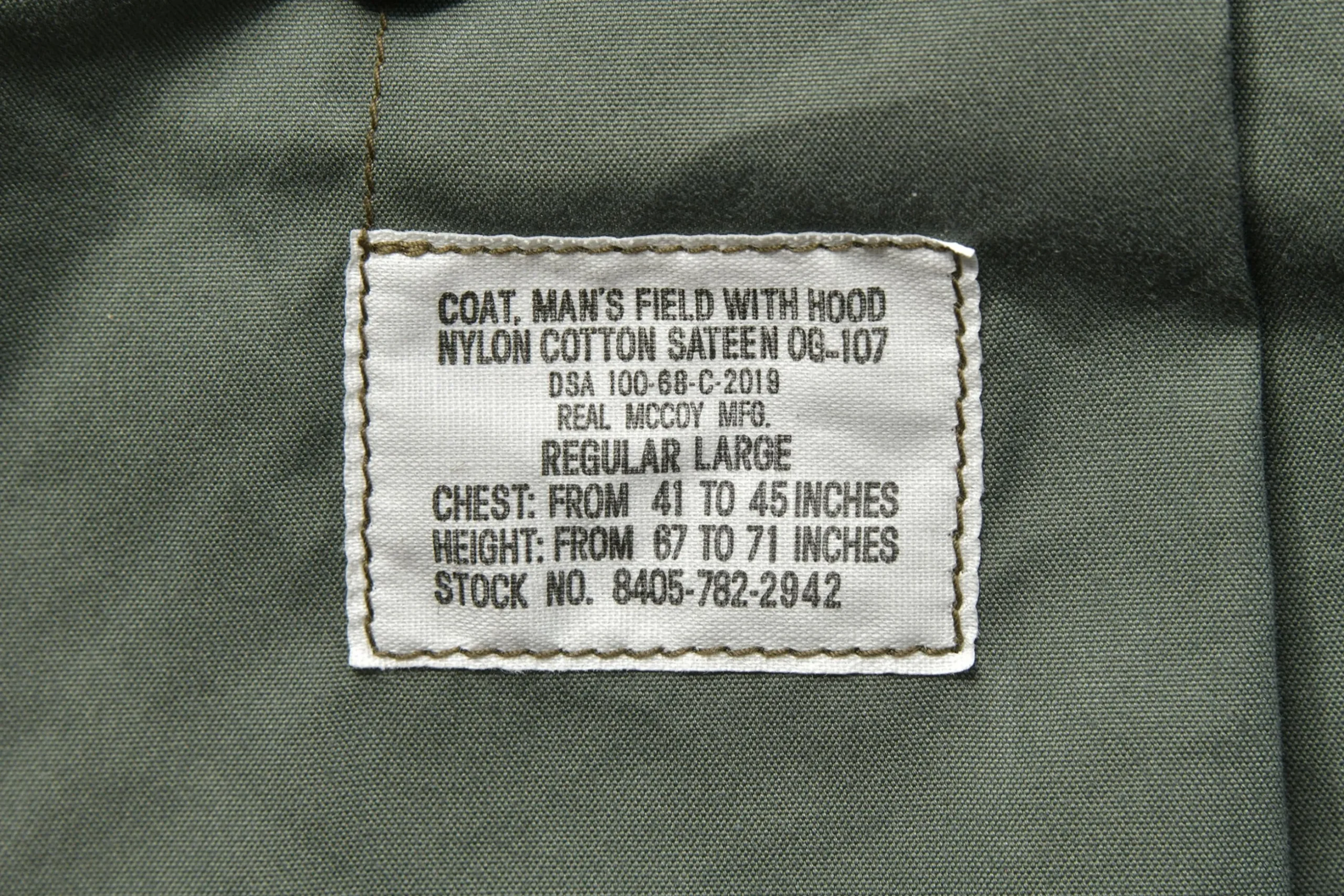 Military-The Real McCoy's Coat, Man'S, Field, M-65 150 Olive