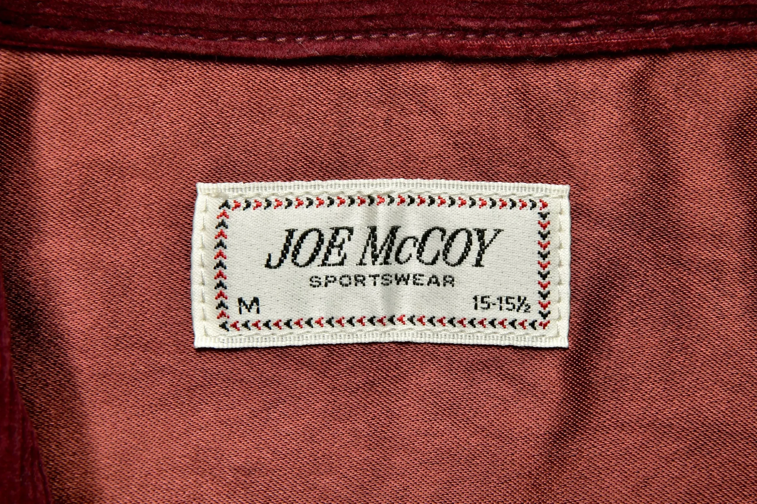 Shirts-Joe McCoy Corduroy Open Collar Shirt 100 Burgundy