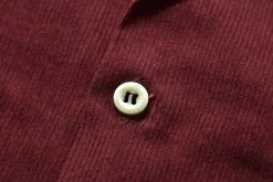 Shirts-Joe McCoy Corduroy Open Collar Shirt 100 Burgundy
