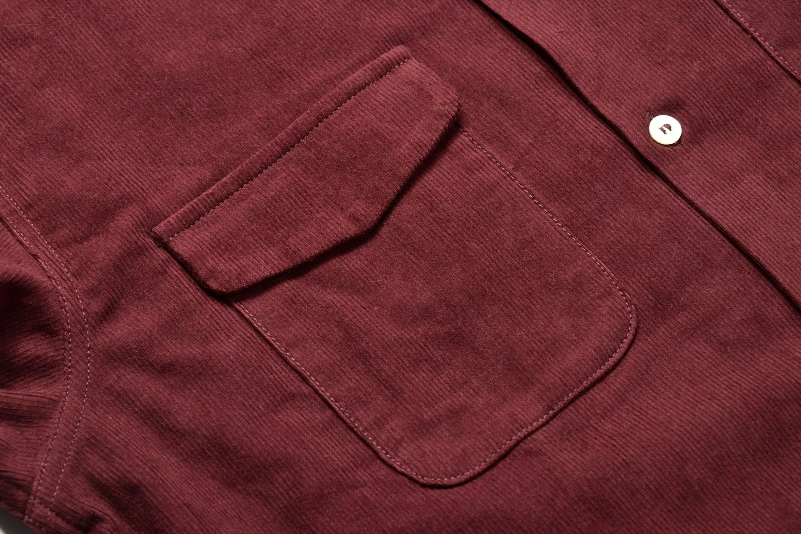 Shirts-Joe McCoy Corduroy Open Collar Shirt 100 Burgundy
