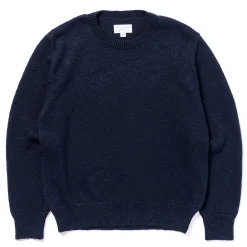 Knitwear-Joe McCoy Cotton Crewneck Sweater 122 Ink Blue