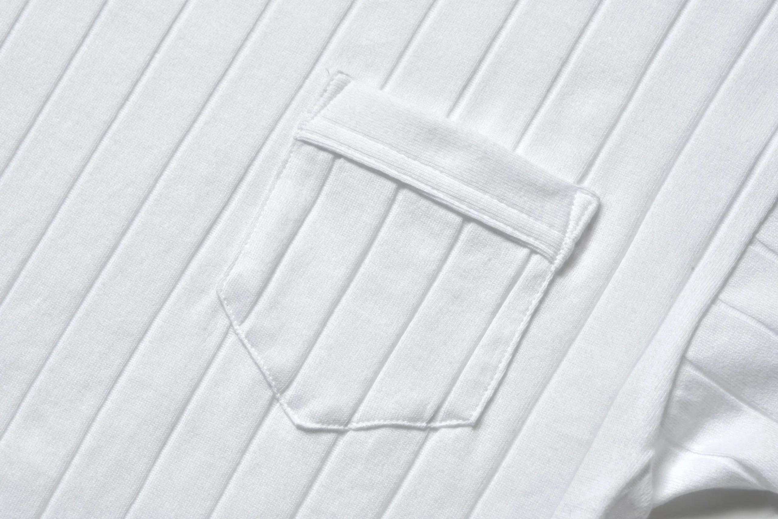 T-Shirts-Joe McCoy Cotton Ribbed Pocket Tee 011 Milk