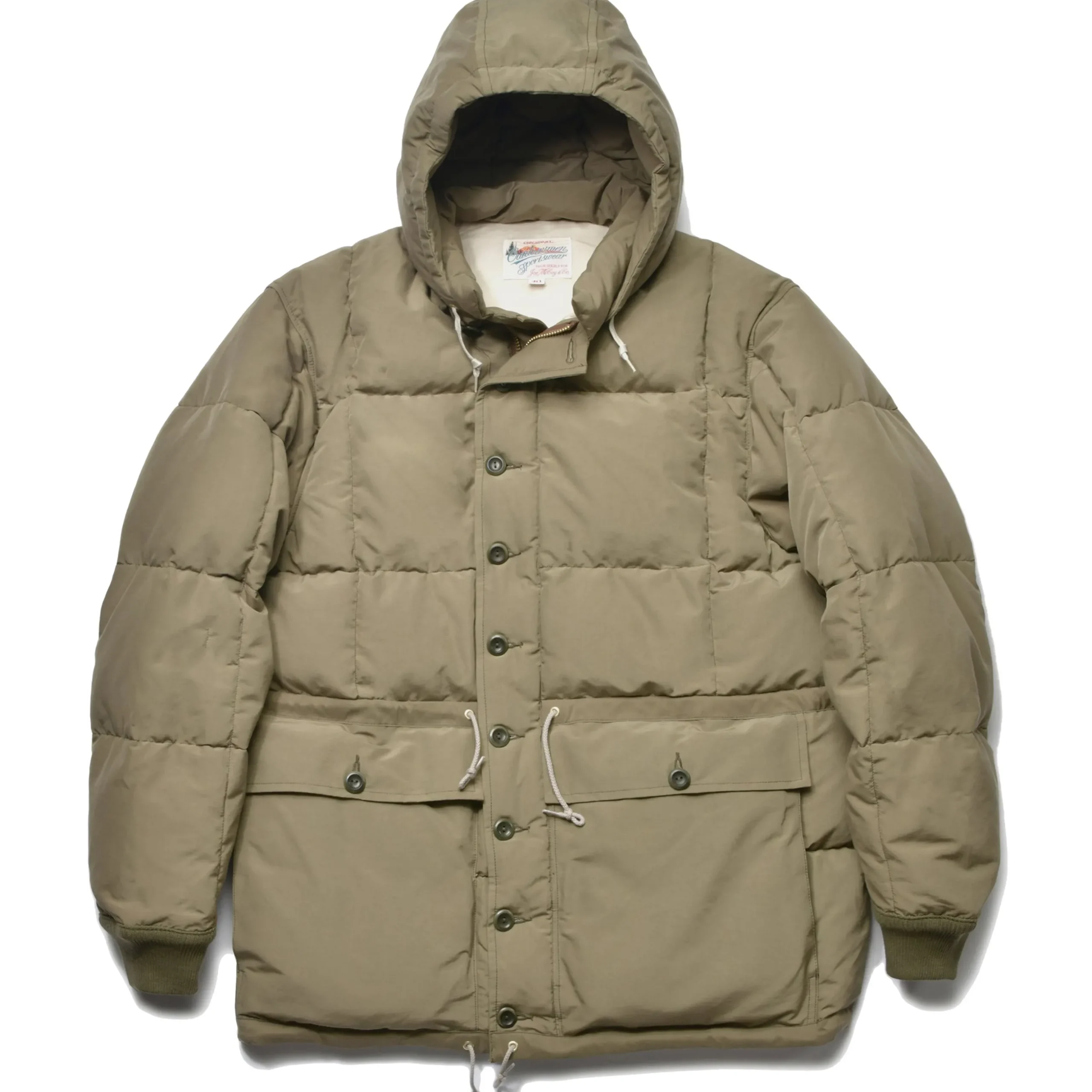 Recreation-Joe McCoy Cotton/Nylon Hooded Down Jacket 150 Olive