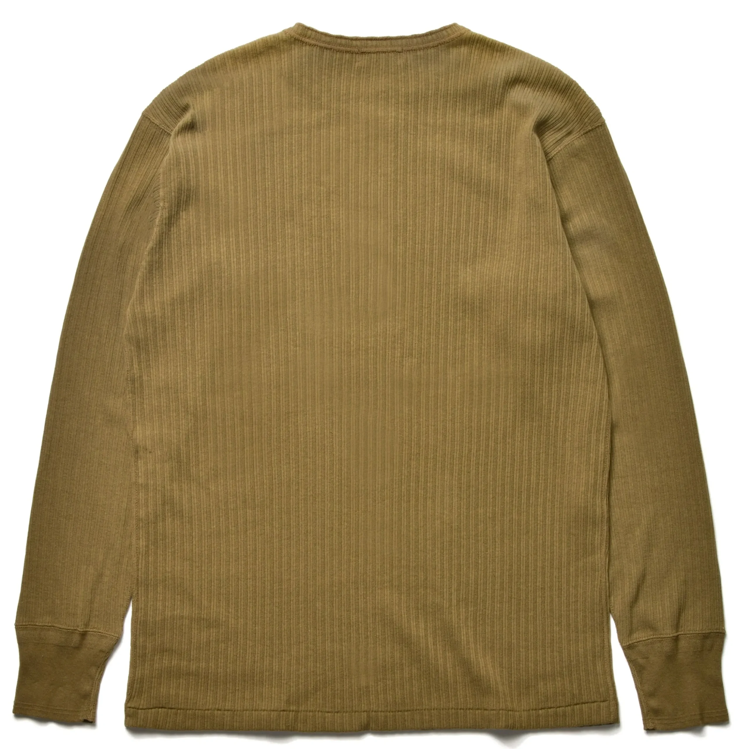 Thermal Shirts-Joe McCoy Double Diamond Eyelet Henley Undershirt 040 Khaki