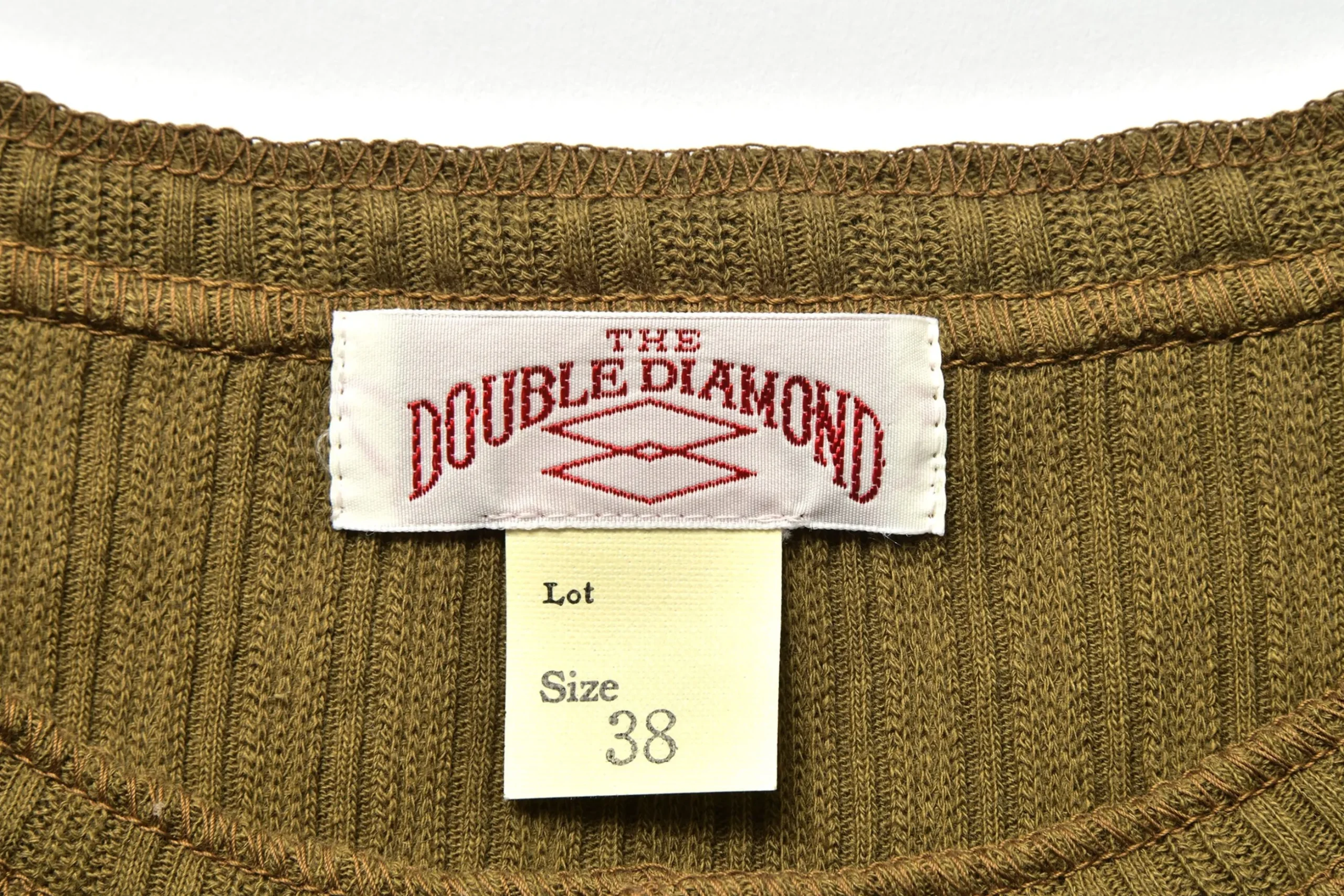 Thermal Shirts-Joe McCoy Double Diamond Eyelet Henley Undershirt 040 Khaki