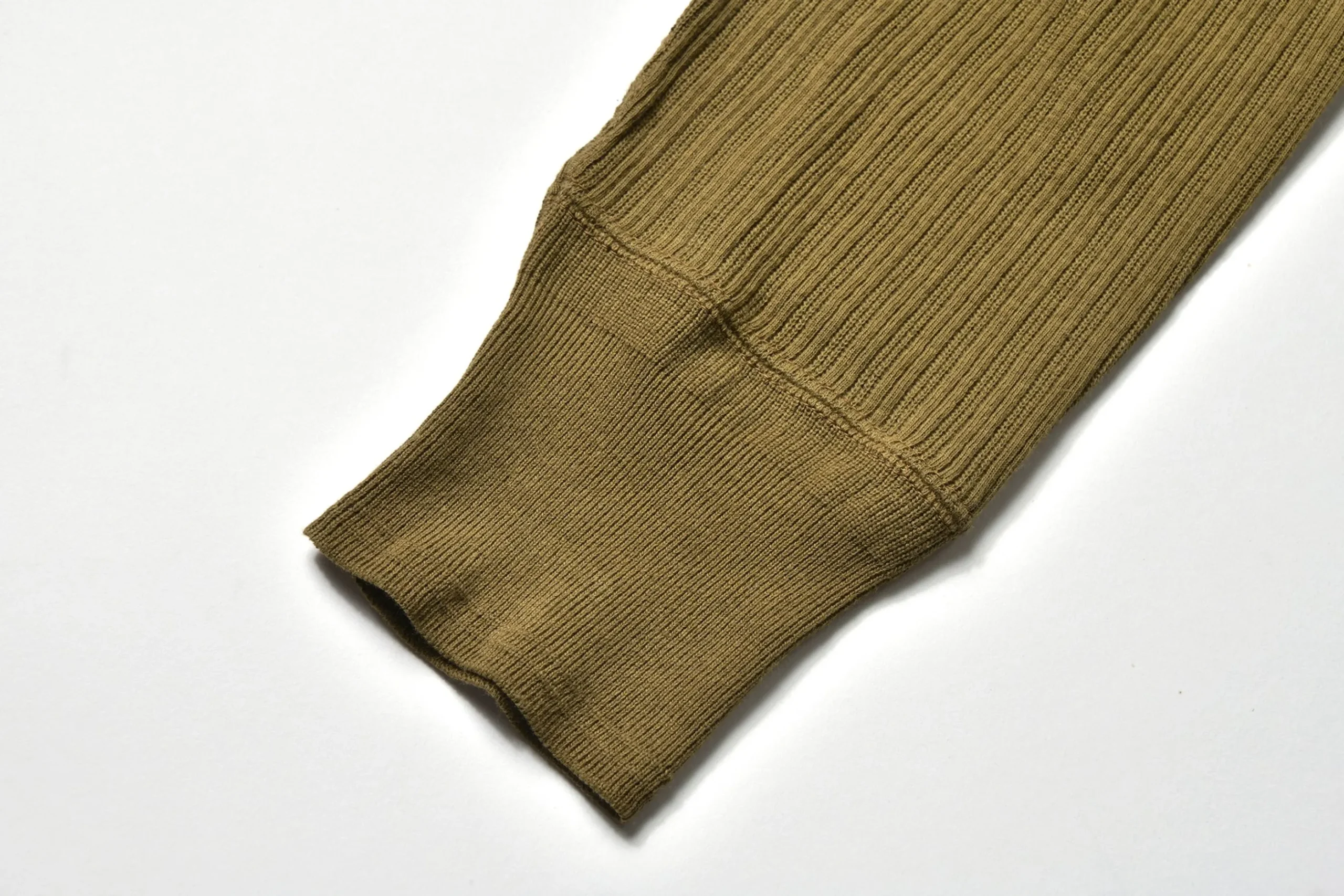 Thermal Shirts-Joe McCoy Double Diamond Eyelet Henley Undershirt 040 Khaki