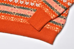 Knitwear-Joe McCoy Fair Isle Crew Neck Sweater 070 Orange