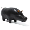 Leather Goods-The Real McCoy's Handcrafted Horsehide Animals - Hippo Brown