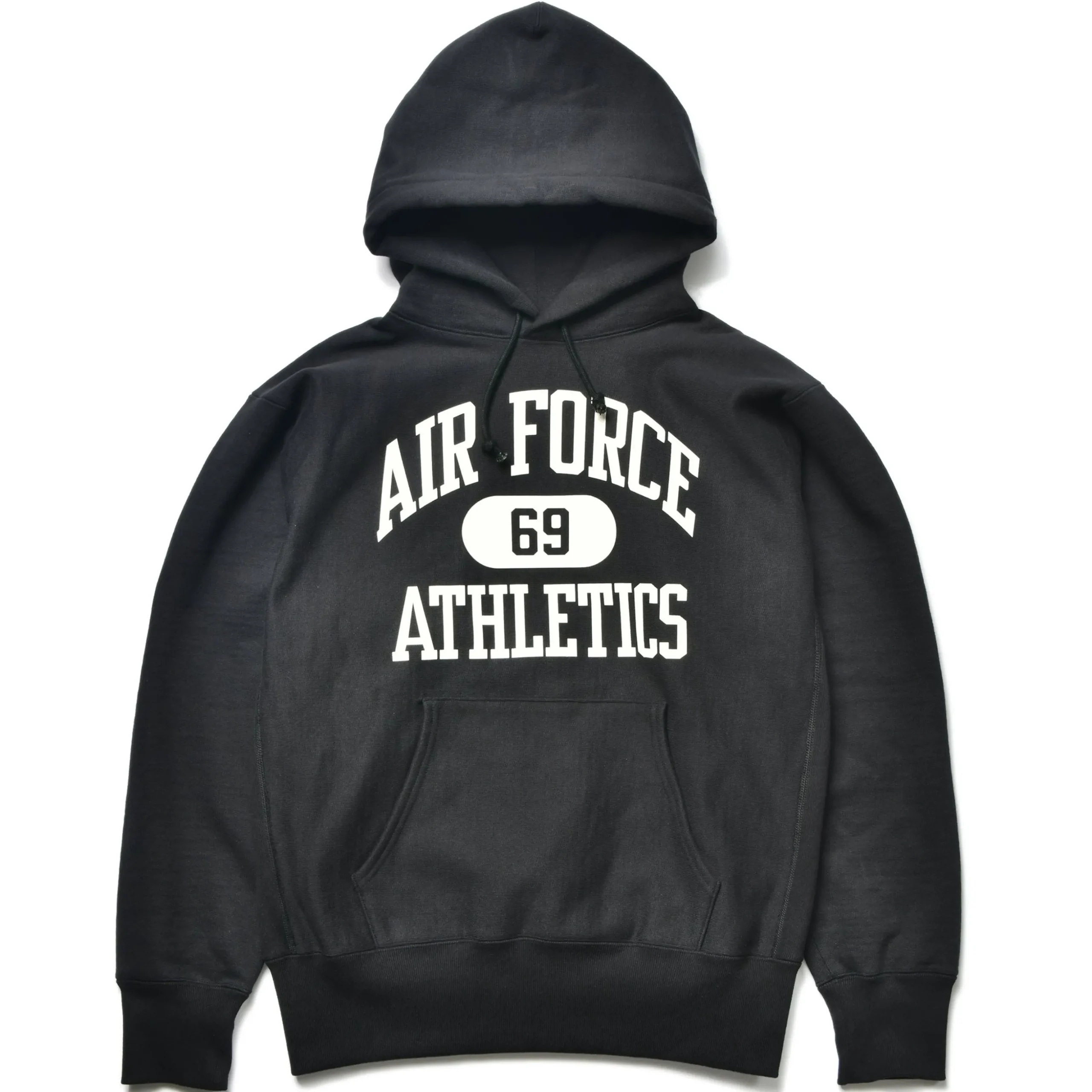 Sweatshirts-The Real McCoy's Heavyweight Hooded / Airforce 030 Black