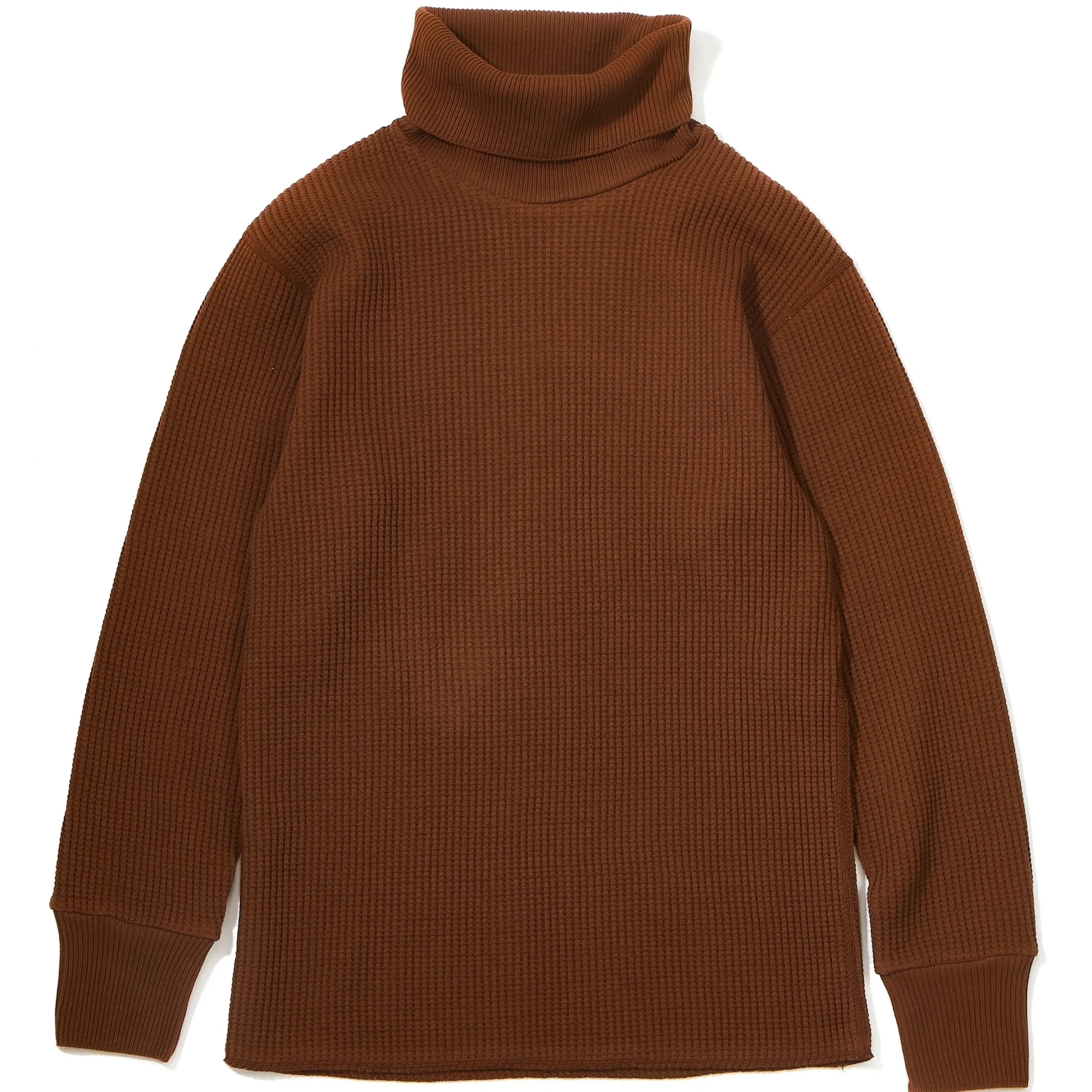 Thermal Shirts-Joe McCoy High Neck Thermal Shirt Brown