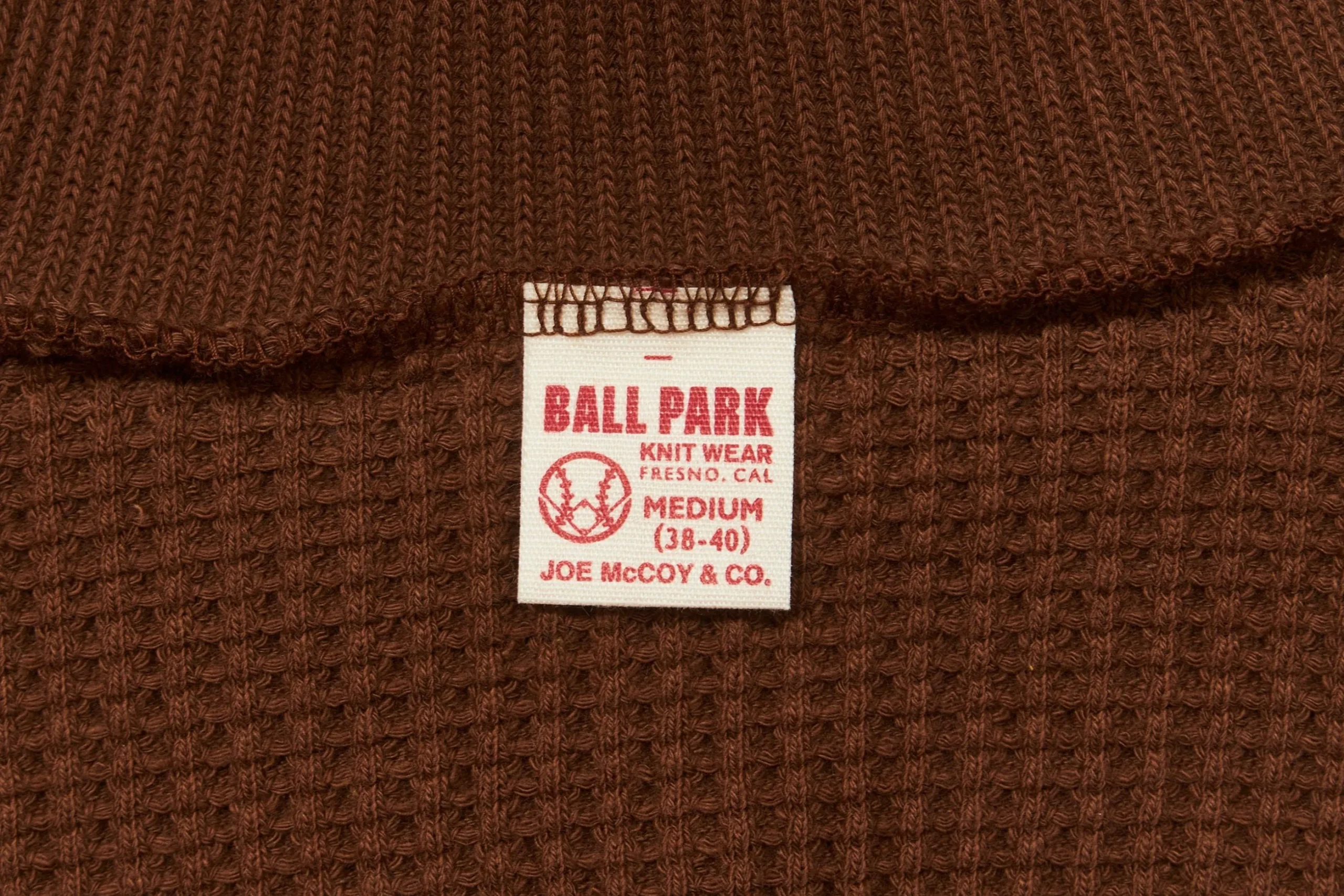 Thermal Shirts-Joe McCoy High Neck Thermal Shirt Brown