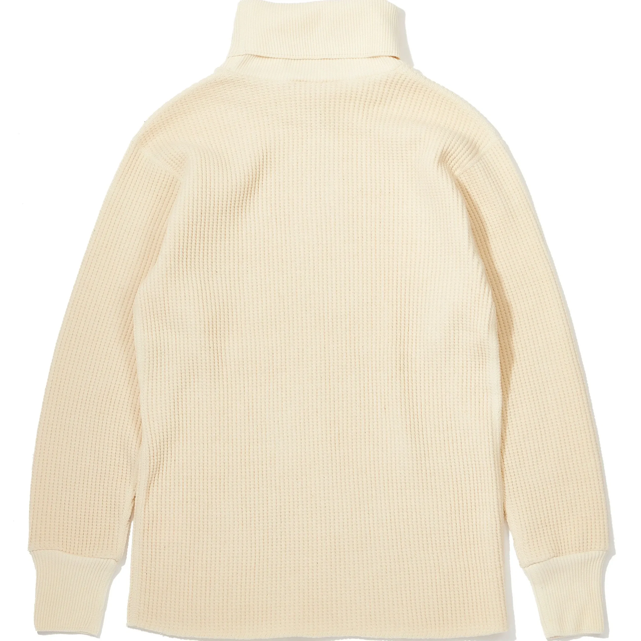 Thermal Shirts-Joe McCoy High Neck Thermal Shirt Ecru