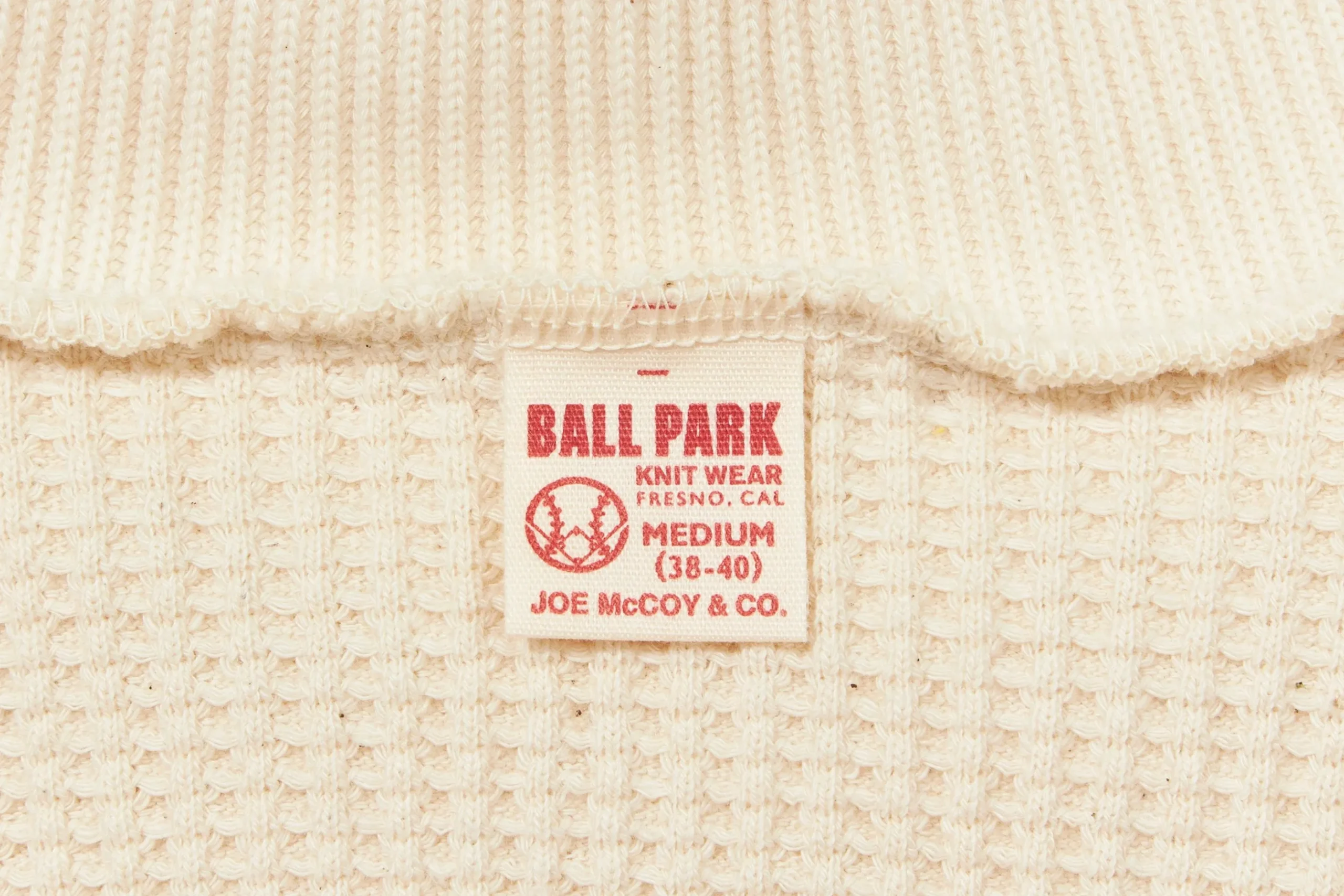 Thermal Shirts-Joe McCoy High Neck Thermal Shirt Ecru