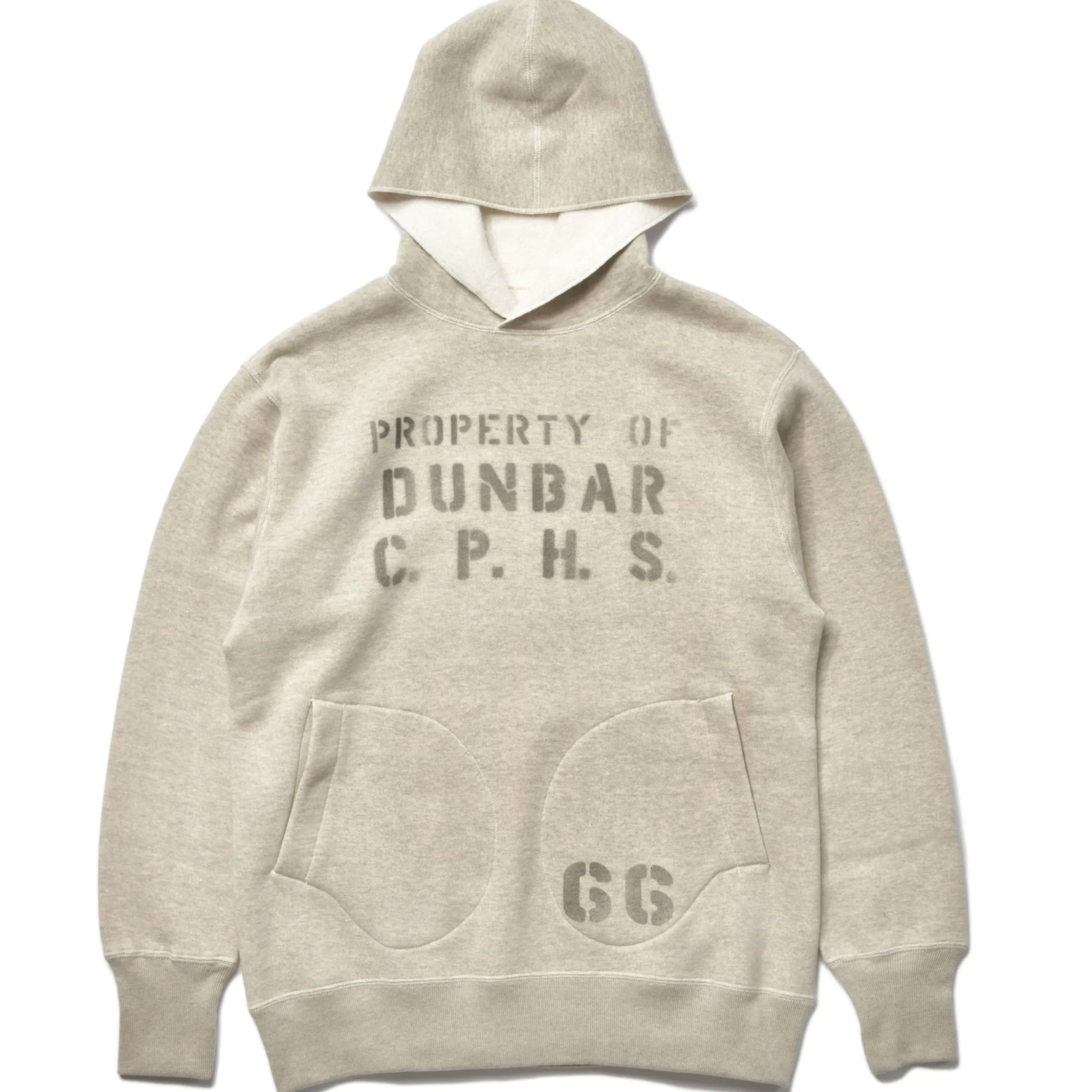 Sweatshirts-Joe McCoy Hooded Sweatshirt / Dunbar Stencil 013 Oatmeal
