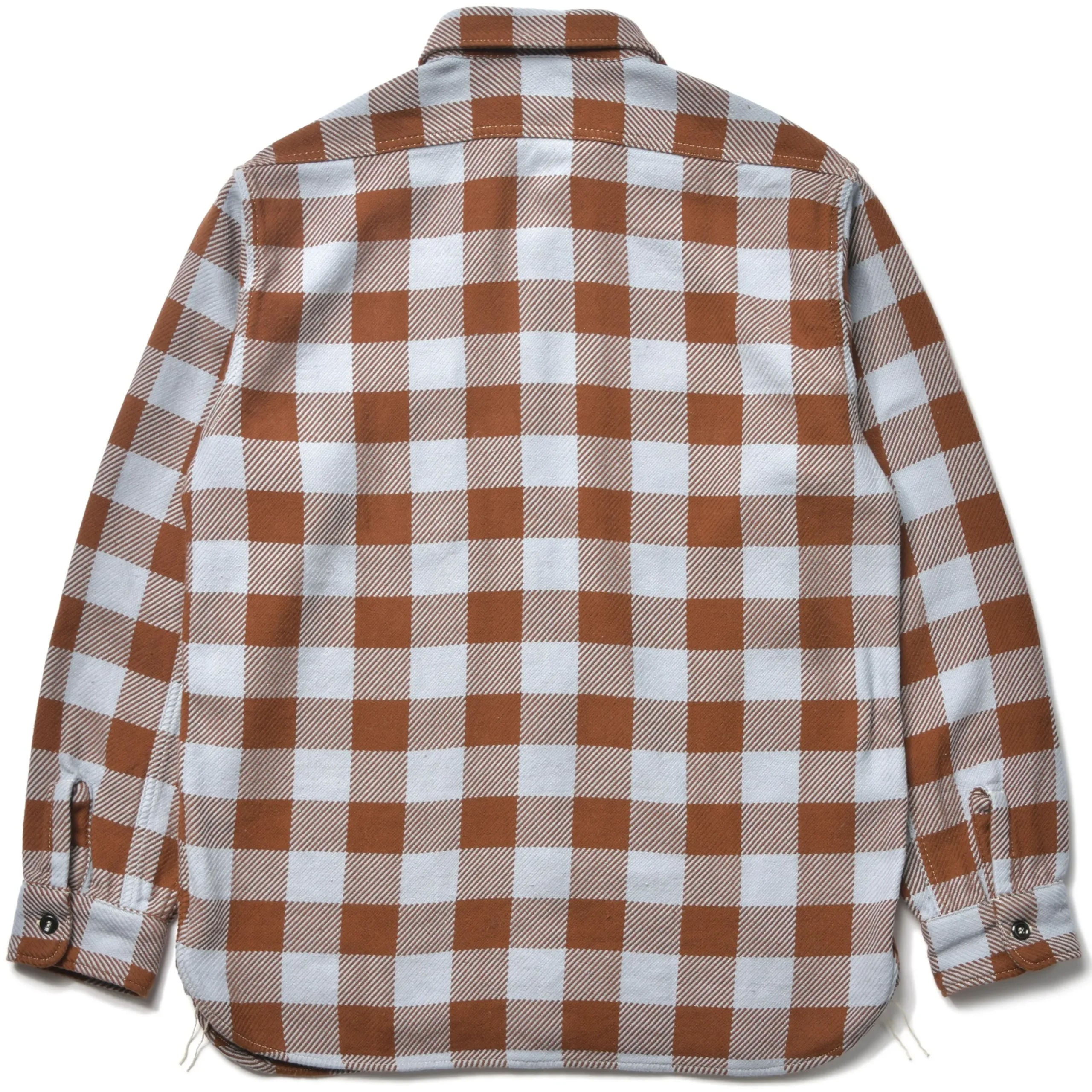 Shirts-Joe McCoy 8Hu Buffalo Check Flannel Shirt 311 Saxe Brown