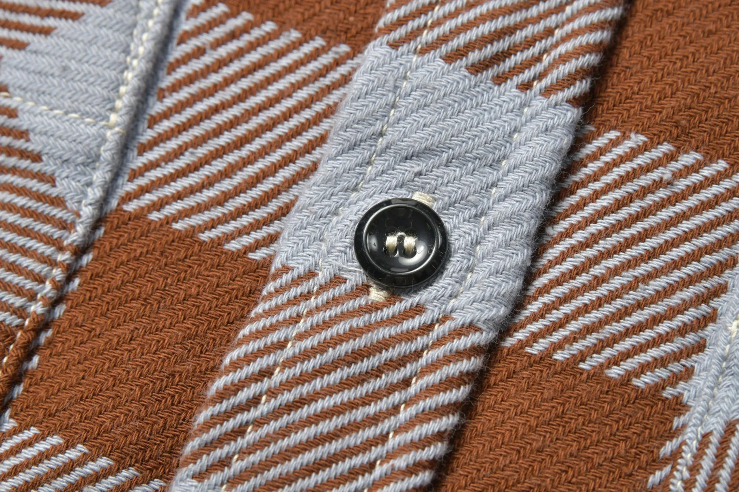 Shirts-Joe McCoy 8Hu Buffalo Check Flannel Shirt 311 Saxe Brown