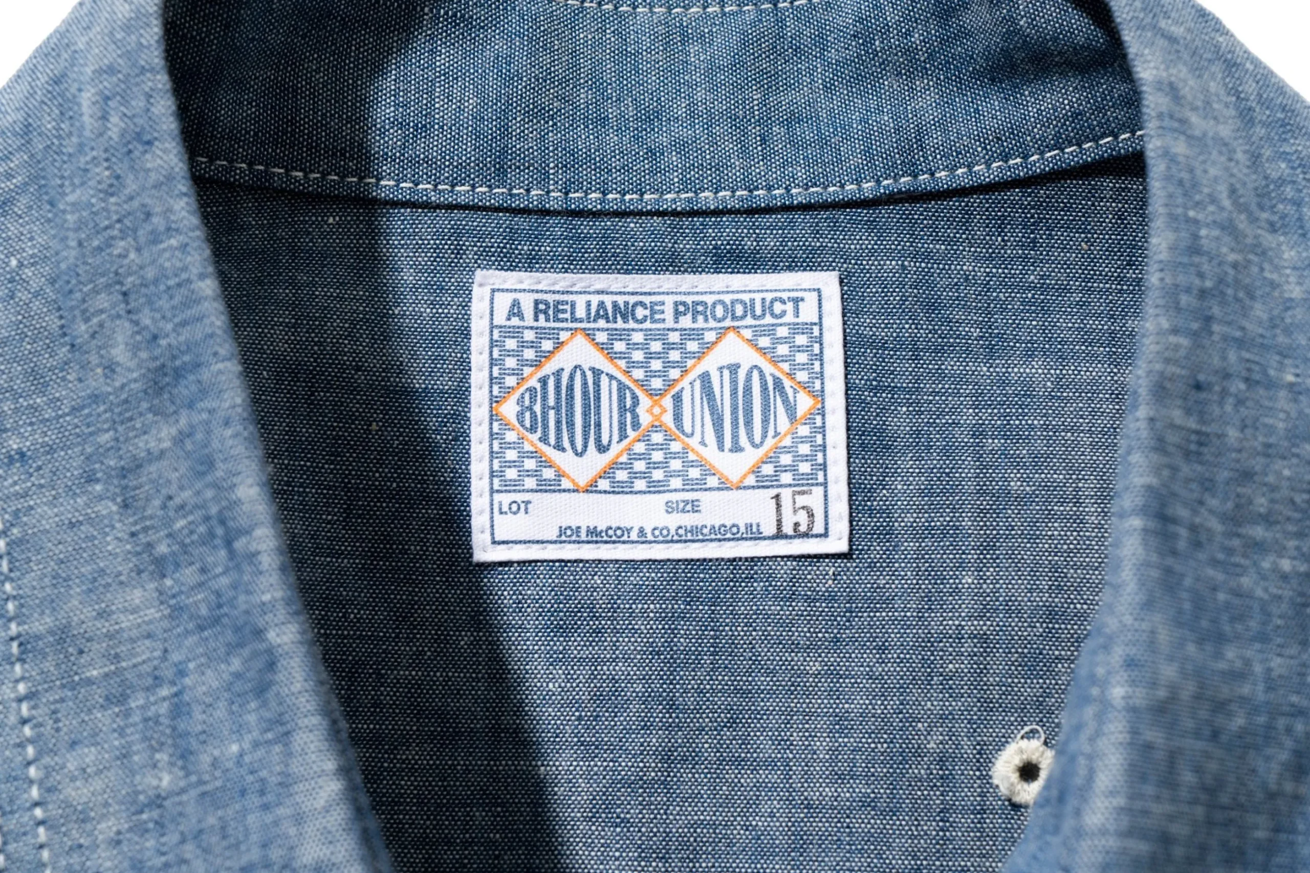 Shirts-Joe McCoy 8Hu Heavy Duty Chambray Work Shirt Light Blue