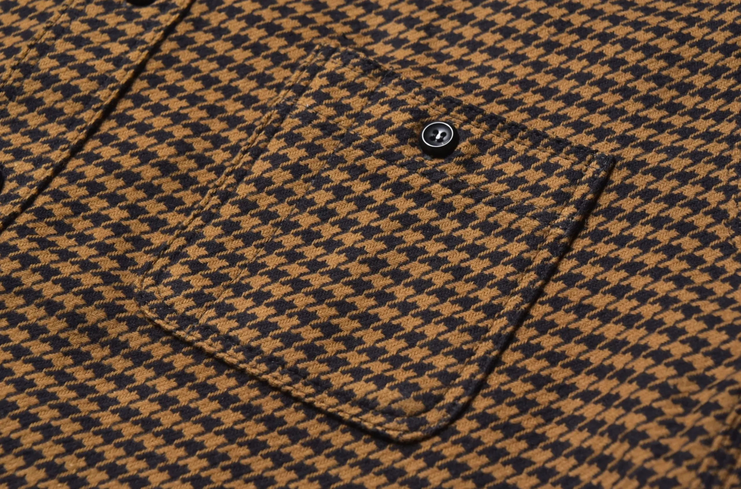 Shirts-Joe McCoy 8Hu Houndstooth Flannel Shirt Mustard