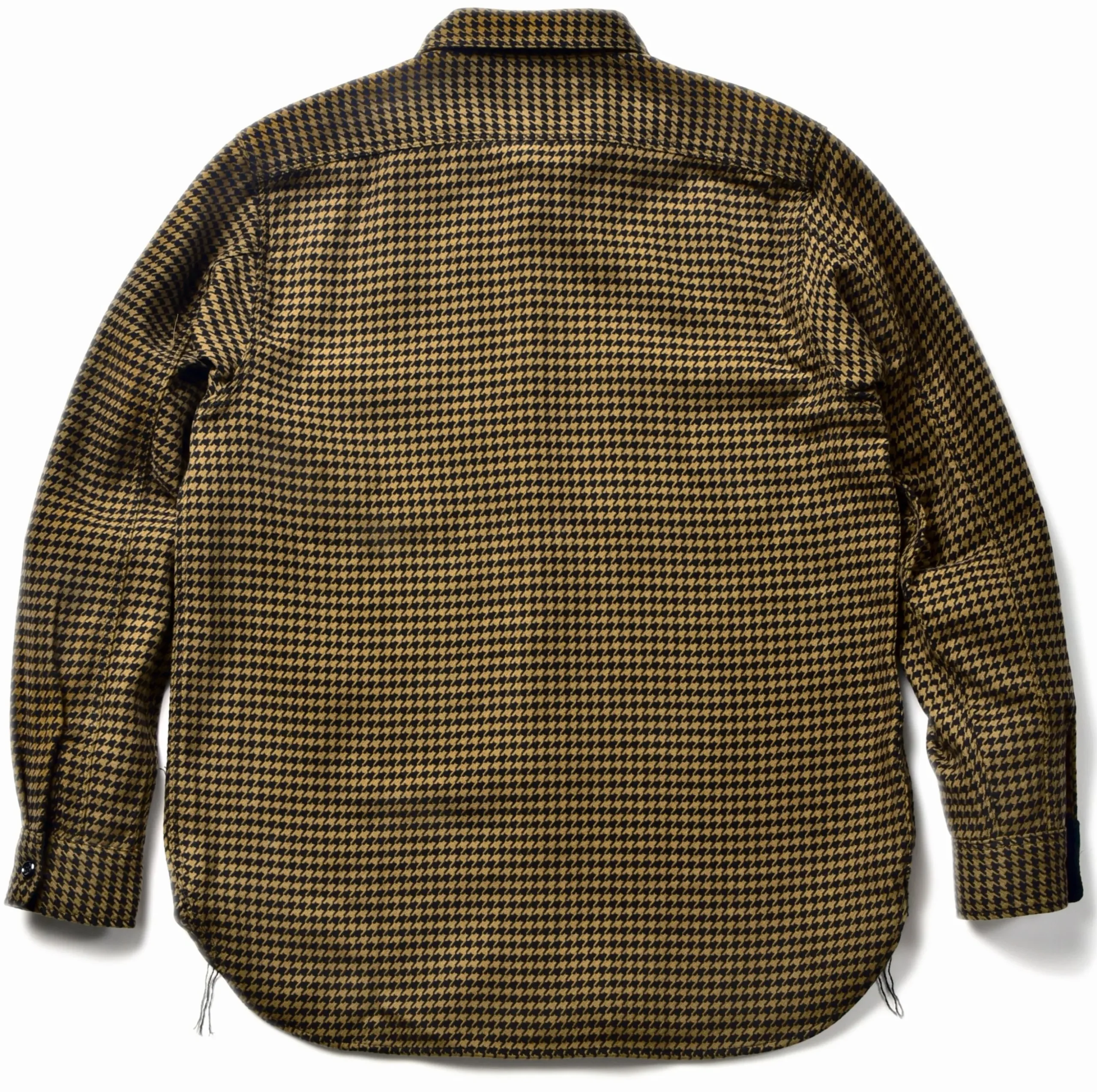 Shirts-Joe McCoy 8Hu Houndstooth Flannel Shirt Mustard