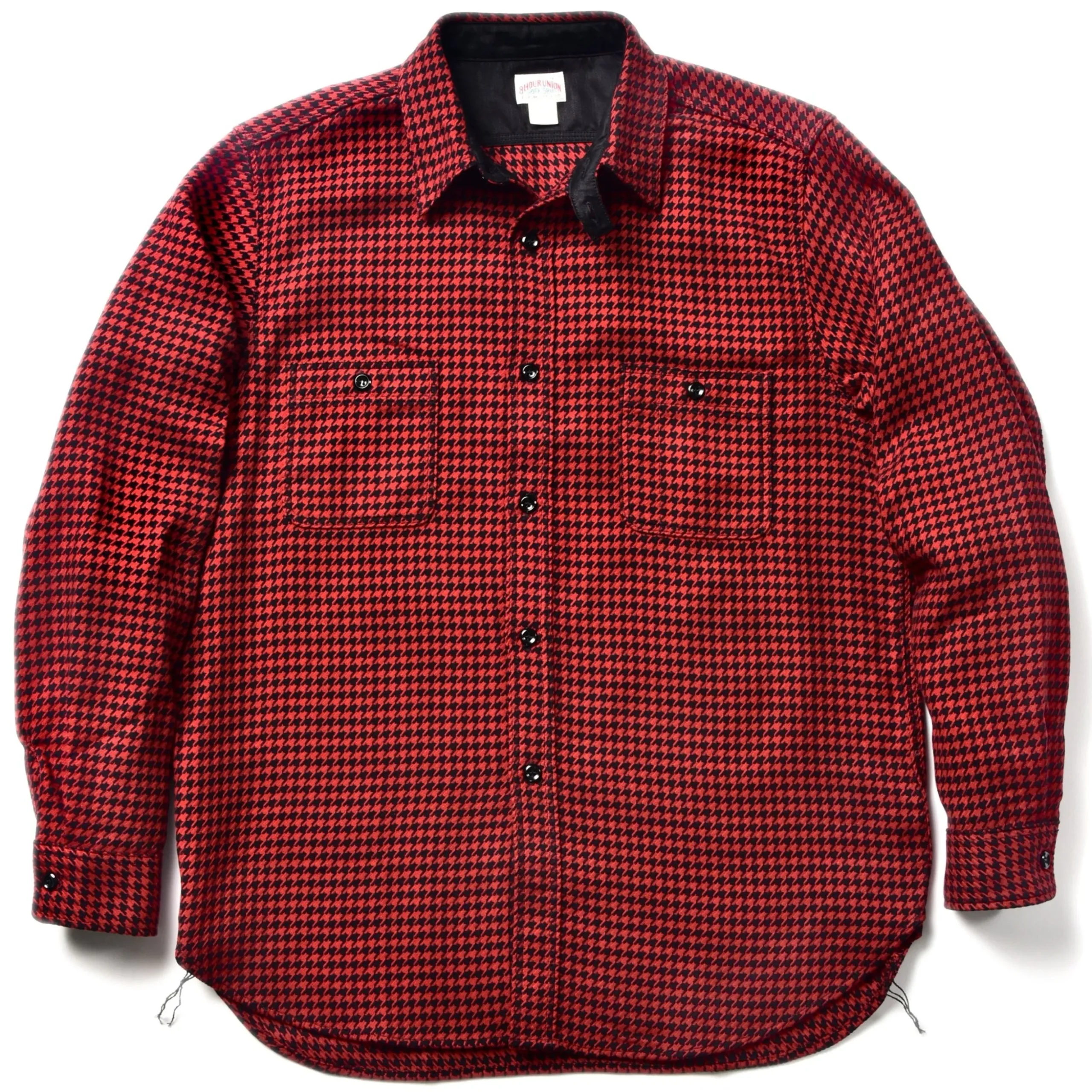 Shirts-Joe McCoy 8Hu Houndstooth Flannel Shirt Red
