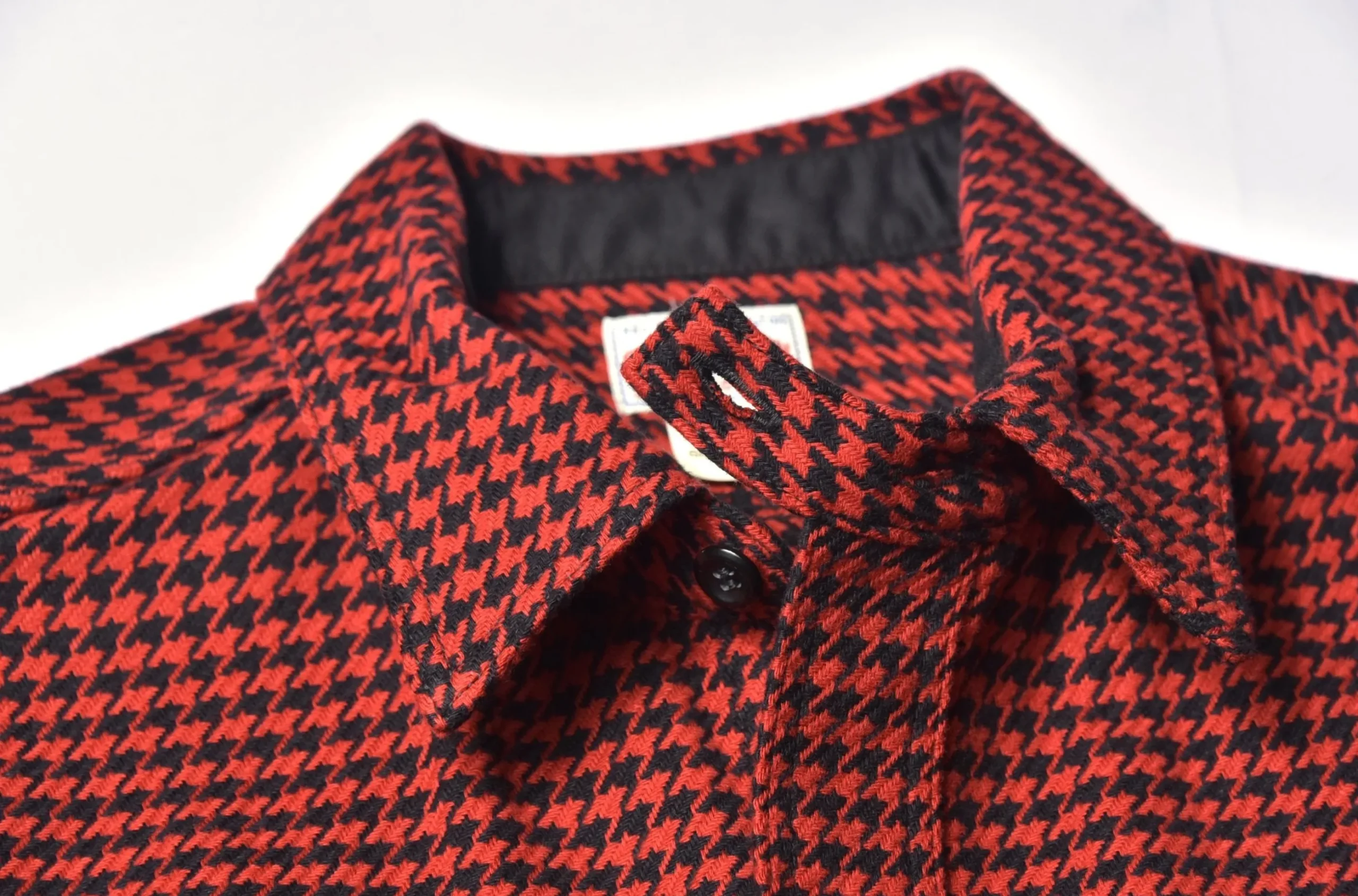 Shirts-Joe McCoy 8Hu Houndstooth Flannel Shirt Red