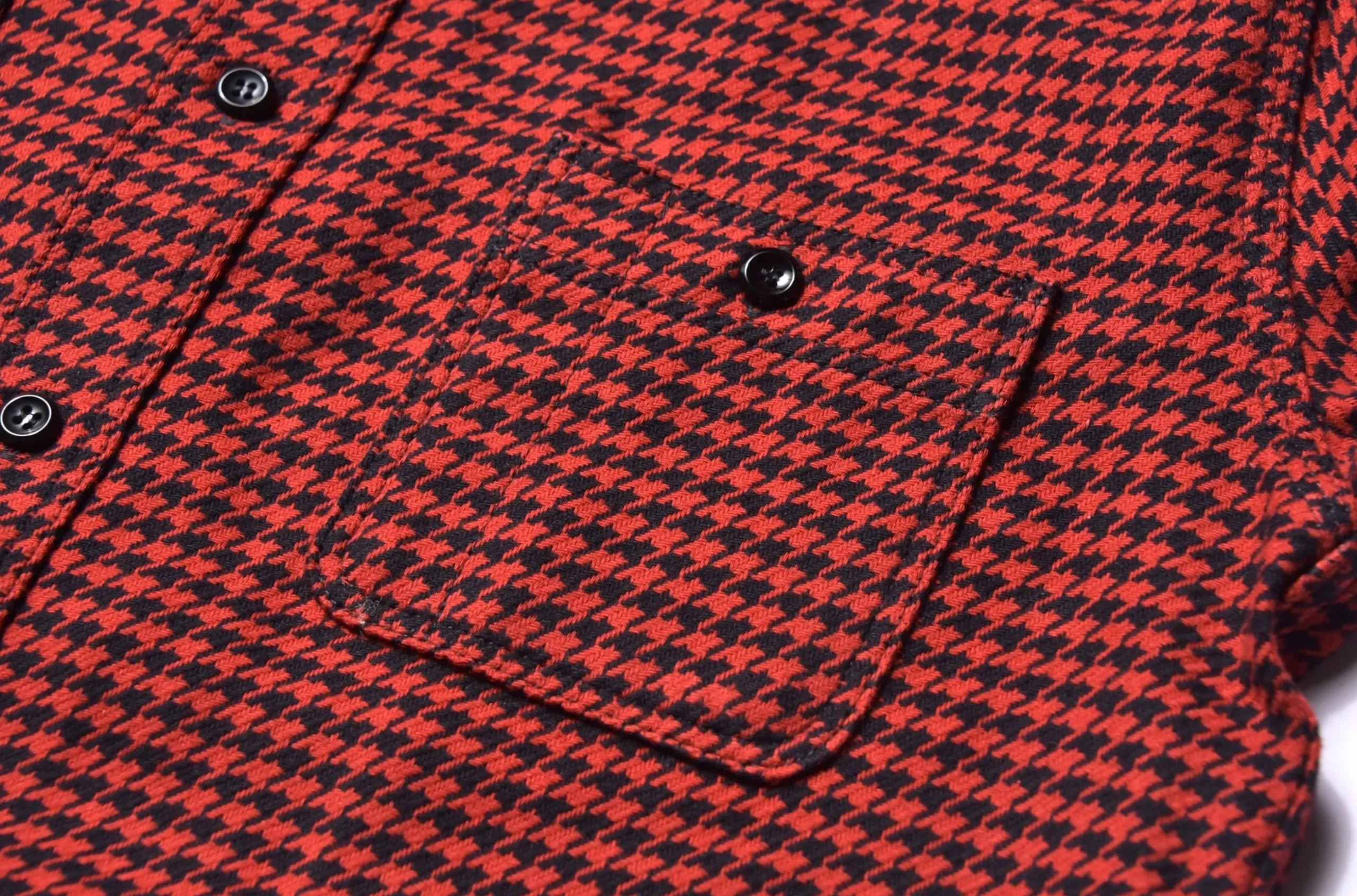 Shirts-Joe McCoy 8Hu Houndstooth Flannel Shirt Red