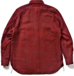 Shirts-Joe McCoy 8Hu Houndstooth Flannel Shirt Red