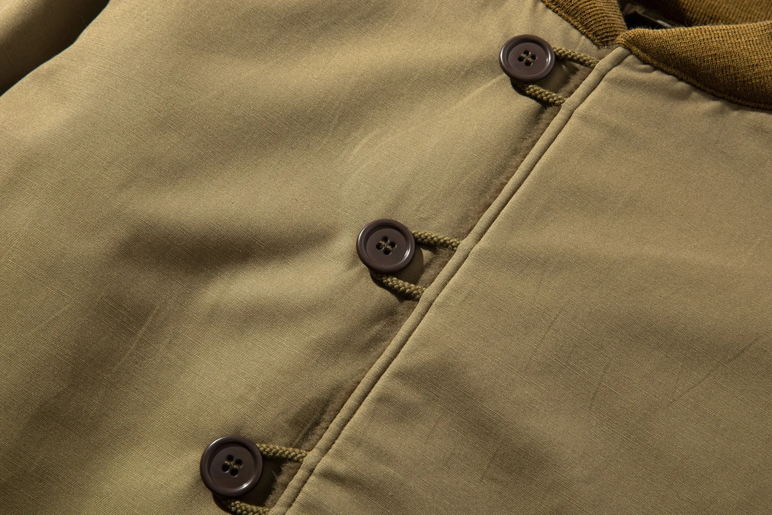 Military-The Real McCoy's Jacket, Field, Pile, O.D. Olive