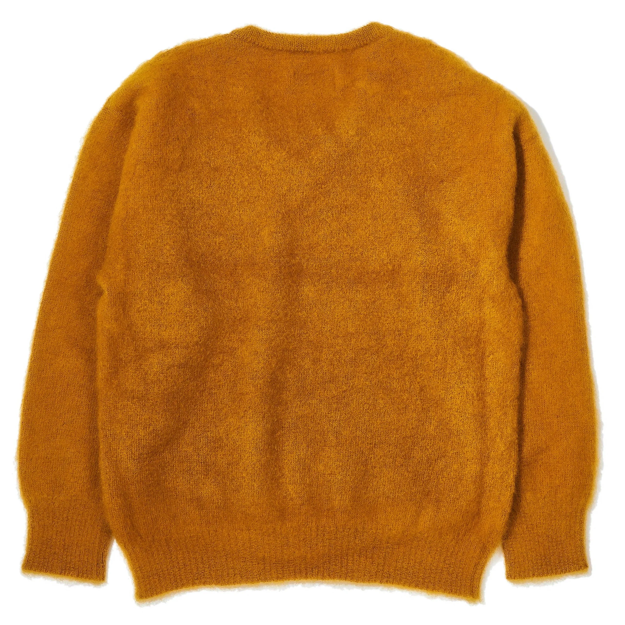 Knitwear-Joe McCoy Jm Mohair V-Neck Sweater Mustard