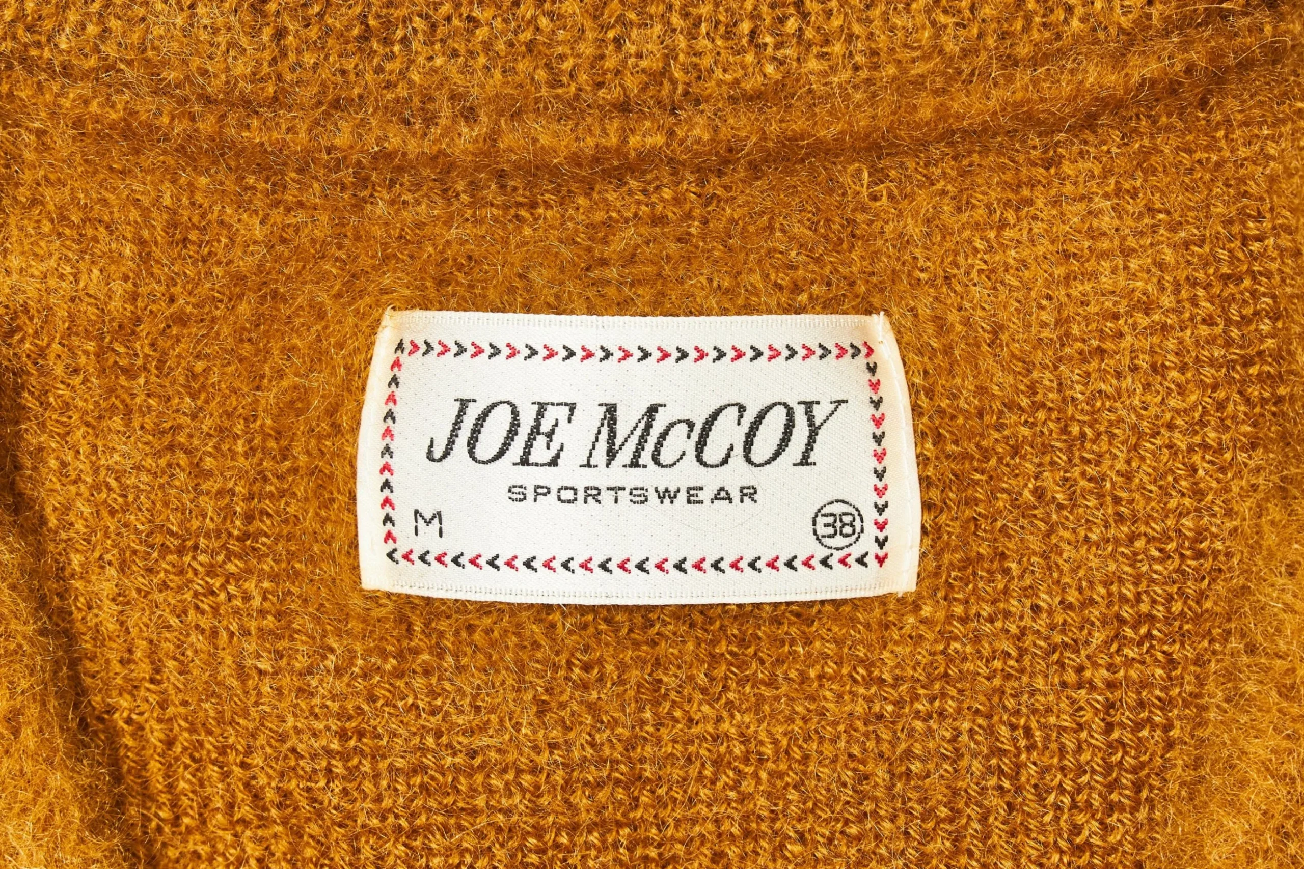 Knitwear-Joe McCoy Jm Mohair V-Neck Sweater Mustard