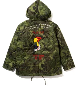Military-The Real McCoy's Liner, Camouflage Poncho Parka Green