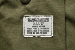 Military-The Real McCoy's M-65 Field Coat / Mitchell Pattern 160 Green