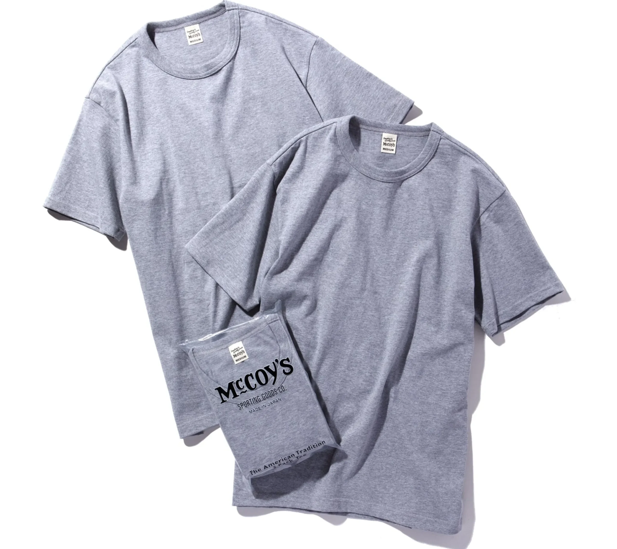 T-Shirts-Joe McCoy Mccoy'S 2Pcs Pack Tee 020 Grey