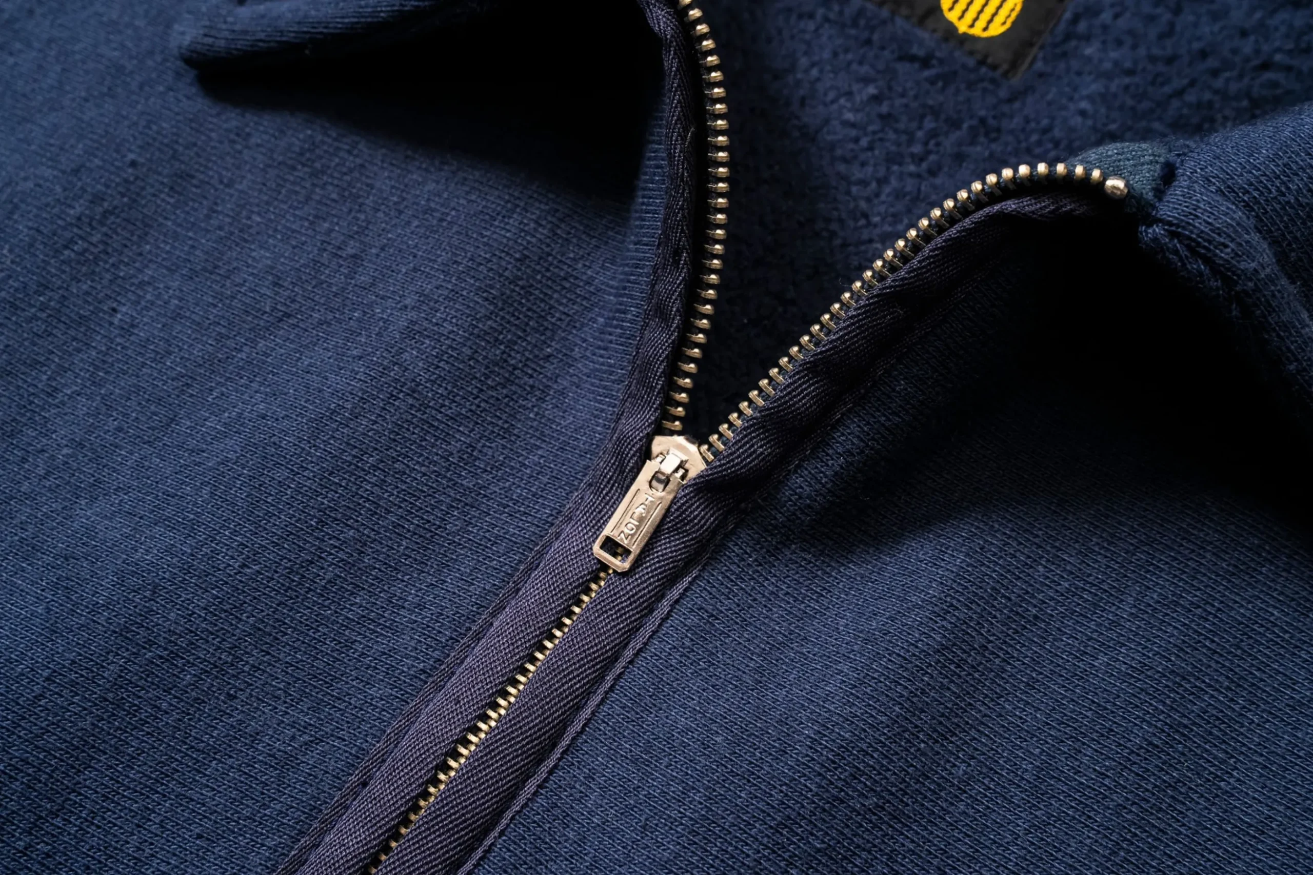 Sweatshirts-The Real McCoy's Military 1/4 Zip Sweatshirt / Plain Navy