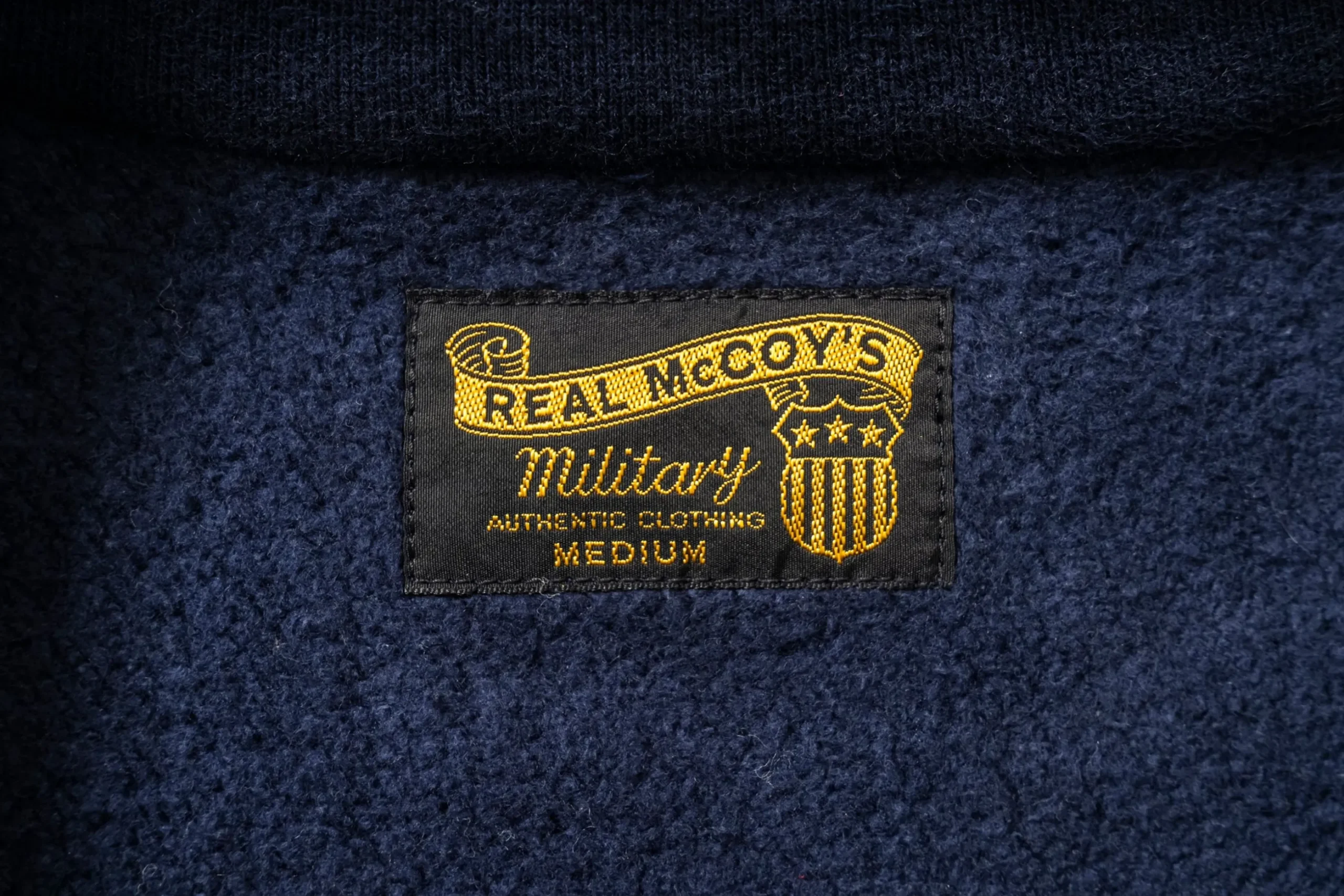 Sweatshirts-The Real McCoy's Military 1/4 Zip Sweatshirt / Plain Navy
