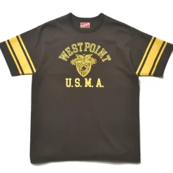 T-Shirts-The Real McCoy's Military Athletic Tee / West Point 032 Charcoal