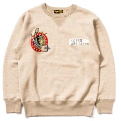 Sweatshirts-The Real McCoy's Military Print Sweatshirt / Statue De La Liberte 013 Oatmeal