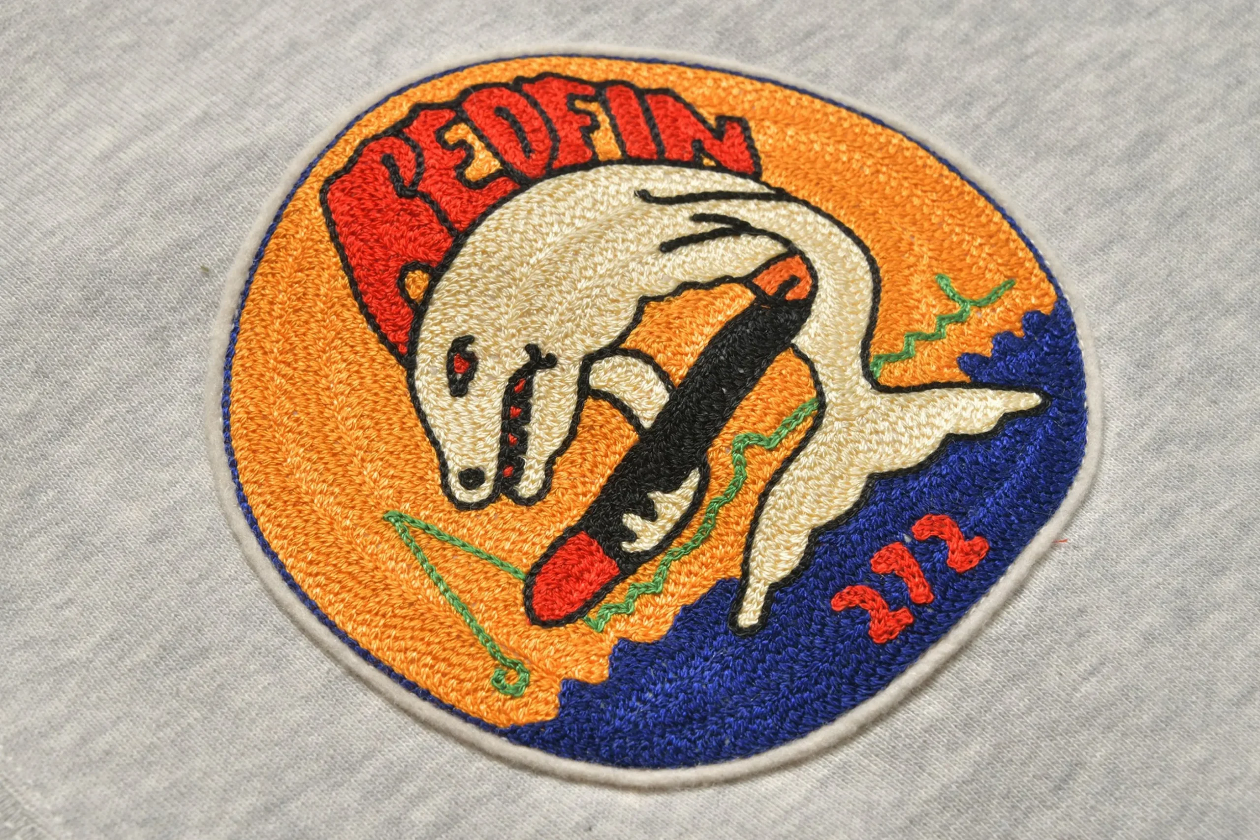 Sweatshirts-The Real McCoy's Military Print Sweatshirt / Uss Redfin 022 Snow Gray