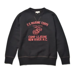 Sweatshirts-The Real McCoy's Military Print Sweatshirt / Usmc Camp Lejeune Black